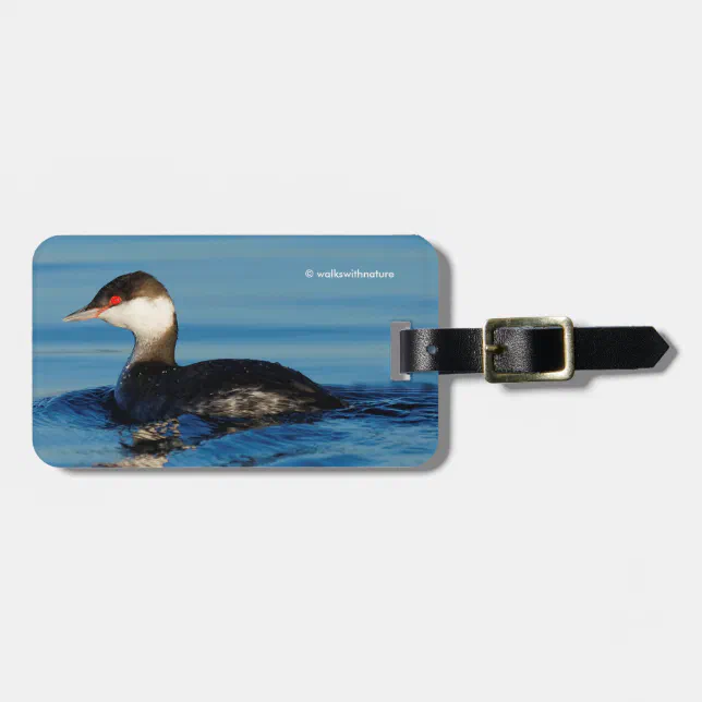 Profile of a Horned Grebe Luggage Tag