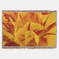 Elegant Two-Tone Red Gold Monsella Tulip Throw Blanket