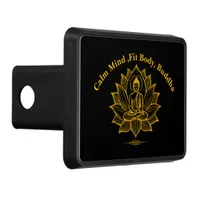 Golden Buddha Amidst Blooming Lotus Flowers Hitch Cover