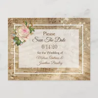 Sheet Music Save the Date Postcard