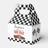 Two Fast Race Car Boy 2nd Birthday Party Favor Boxes