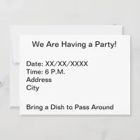 Simplistic Art 4.5" x 6.25" Party Invitation Card
