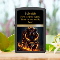 Tiger with Fiery Radiance Zippo Lighter