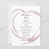 Pink Abstract Heart Wedding Invitation