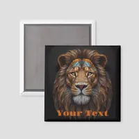 Majestic Mosaic Lion Head Magnet