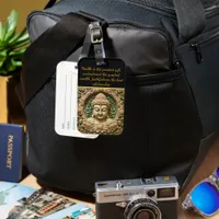 Buddhist Carving With Leaves and Orbs Luggage Tag