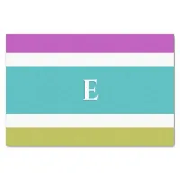 Monogrammed Color Block Modern Abstract Striped Tissue Paper