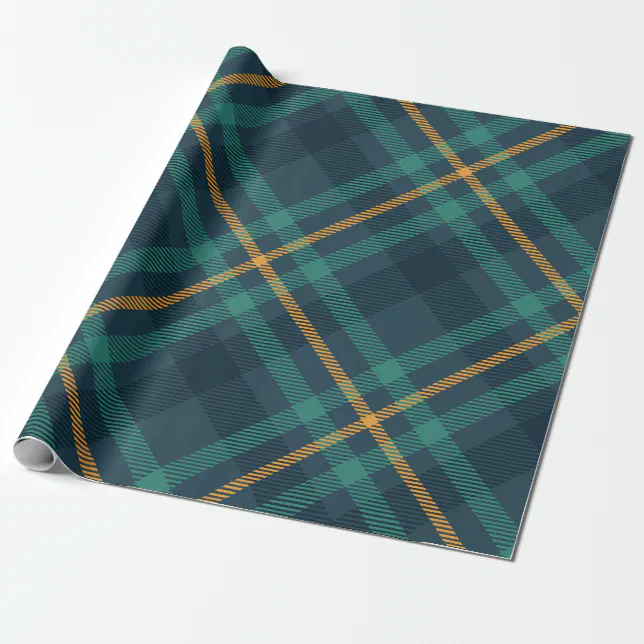 Christmas navy plaid classic holiday simple  wrapping paper