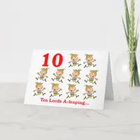 On the 10th Day of Christmas ten Lords a-leaping Holiday Card