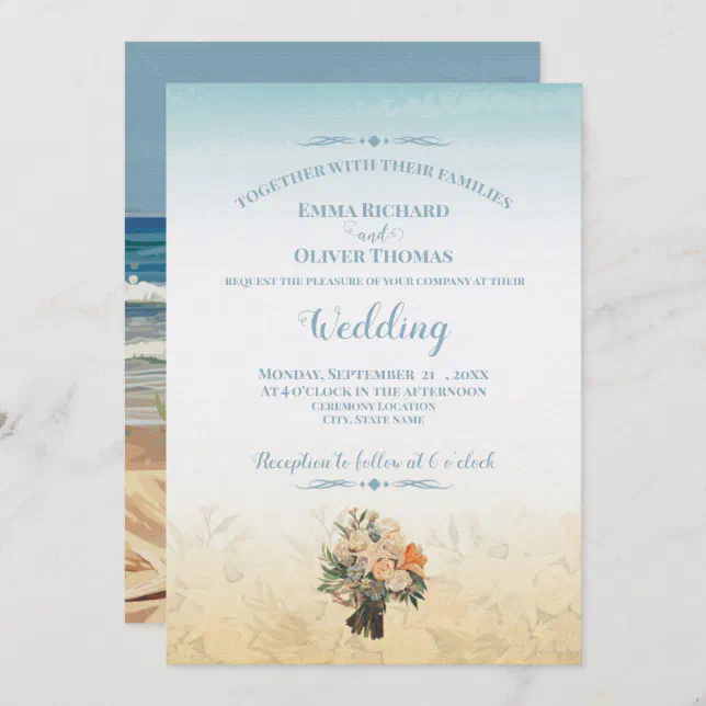 Seaside Theme Wedding Invitation