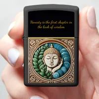 Buddhist Carving With Leaves and Orbs Zippo Lighter