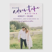 Purple Our Adventure Begins Photo Save the Date