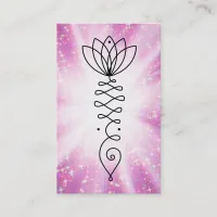 *~* Nirvana Heart Lotus Glitter Rays Reiki Yoga Business Card