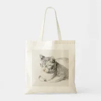 Sketched Cat Drawing 19 by Jean Bernard  Tote Bag