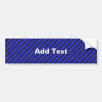 Black Blue Thin Diagonal Stripes Bumper Sticker