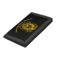 Floral Gold Bison Head Decor Trifold Wallet