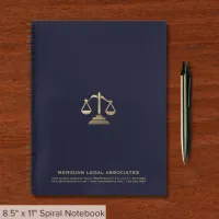 Justice Scale Navy Professional Notebook