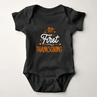 My First Thanksgiving Typography  baby bodysuit