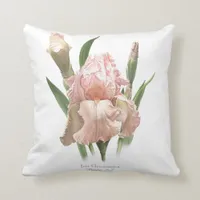 Blush Pink Iris Throw Pillow