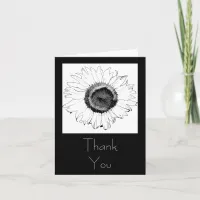 Black and White Sunflower Thank You