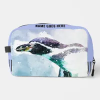 Cute Penguin Blue and Black Watercolor Travel Dopp Kit