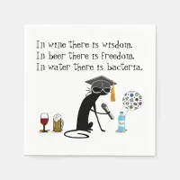 In Wine There Is Wisdom Funny Wine Saying Napkins