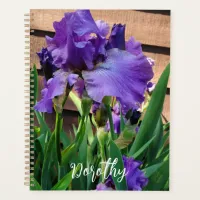 Pretty Purple Iris Floral Personalized Planner