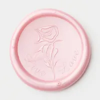 Single Rose Live Love Wax Seal Sticker