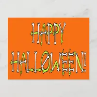 Halloween Snakes and Bones Text Postcard