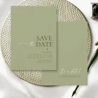 Simply Chic Wedding Sage Green Vert ID1046 Save The Date