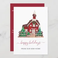 Vintage House Christmas Weve Moved Holiday Cards