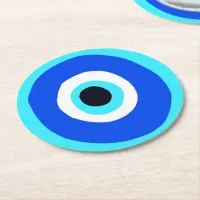 Evil Eye Protector From Evil Lucky Charm Round Paper Coaster