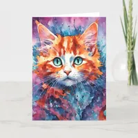 Sweet Ginger Kitten Watercolor All Occasions Card