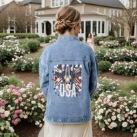 Patriotic Art Deco Denim Jacket for Women