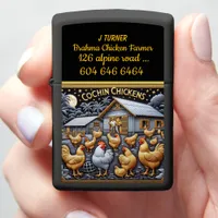 Cochin Chickens Raised at Dusk Zippo Lighter