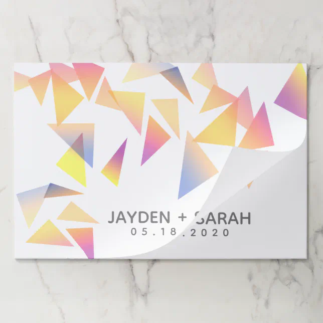 Pastel Multi-Colored Confetti White Wedding Paper Pad