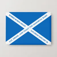 Eat Drink and Toast Robbie Burns Scottish Flag Button