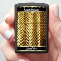 Golden snake skins glisten in sunlight zippo lighter