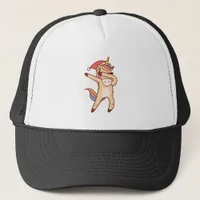 unicorn christmas trucker hat