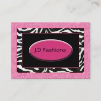 zebra stripes pink fur Chic Business Cards