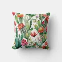 Vibrant Desert Blooms Throw Pillow