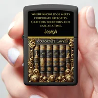 Elegant Law Books Showcasing Expertise Zippo Lighter