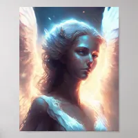 Mystical Blue Eyed Angel Poster