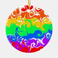 Rainbow LGBTQIA+ Christmas Ceramic Ornament