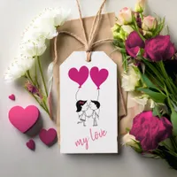 Cute Couple with Heart Balloons ID1083 Gift Tags