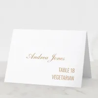 Meal Choice Guest Name Golden Beige Place Card