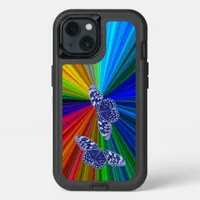 Butterflies on rainbow colors iPhone 13 case