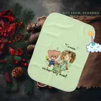 Unbearably Sweet Teddy Bear and a Girl Baby Burp Cloth