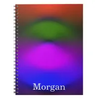 Neon of Blue, Purple, Green & Orange Add Name Notebook