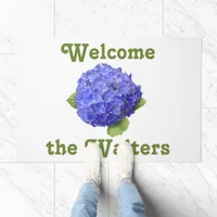 Blue Hydrangea Flower Doormat